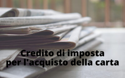 Acquisto della carta: credito di imposta di 120 milioni